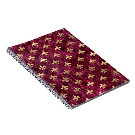 Carnet Motif Red Velvet Fleur De Lis Mardi Gras Orleans (Côté Droit)