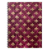 Carnet Motif Red Velvet Fleur De Lis Mardi Gras Orleans (Devant)