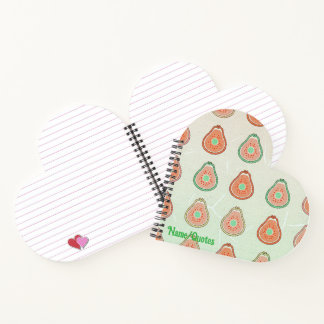 Carnet Motif Rétro Avocat – Pêche et Vert Menthe
