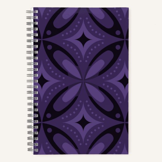 Carnet Motif Rétro de Couleur Violet Foncé (Recto)