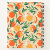 Carnet Motif rétro de fruits d'agrumes orange (Dos)