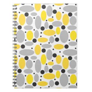 Carnet motif rétro haricot gris jaune pour décoration int