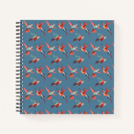 Carnet Motif Retro Hummingbird (Devant)