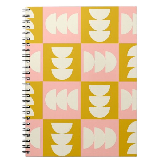 Carnet Motif rétro moderne et géométrique du milieu du si (Devant)