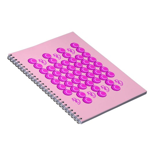 Carnet Motif rétro rose dans le style tendance avec monog (Côté Droit)