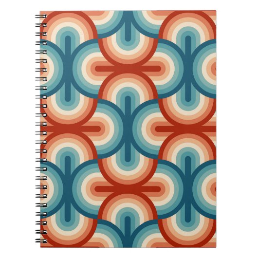 Carnet Motif Retro Summer Rainbow Stripes (Devant)