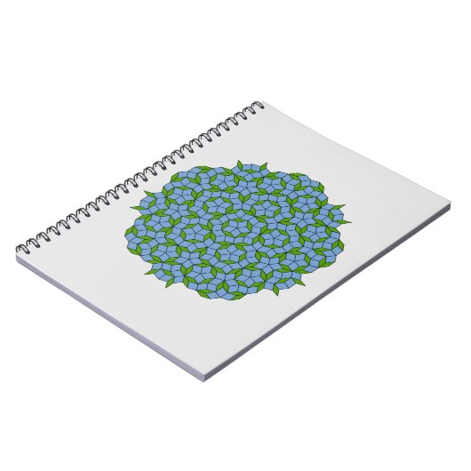 Carnet Motif Rhombus Penrose vert et bleu (Côté gauche)