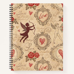 Carnet Motif romantique de vintage Cupid (3)