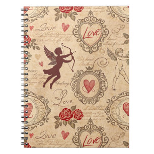Carnet Motif romantique de vintage Cupid (3)