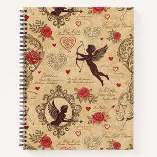 Carnet Motif romantique de vintage Cupid (4)