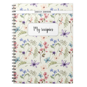 Carnet motif romantique fleur sauvage