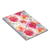 Carnet Motif rose Aquarelle Peony (Côté Droit)