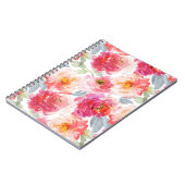 Carnet Motif rose Aquarelle Peony (Côté gauche)
