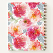 Carnet Motif rose Aquarelle Peony (Dos)