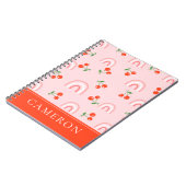 Carnet Motif rose arc-en-ciel cerise (Côté gauche)