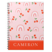 Carnet Motif rose arc-en-ciel cerise (Devant)