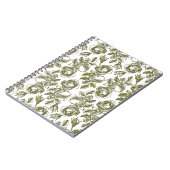 Carnet Motif Rose blanc et Faux Gold (Côté gauche)