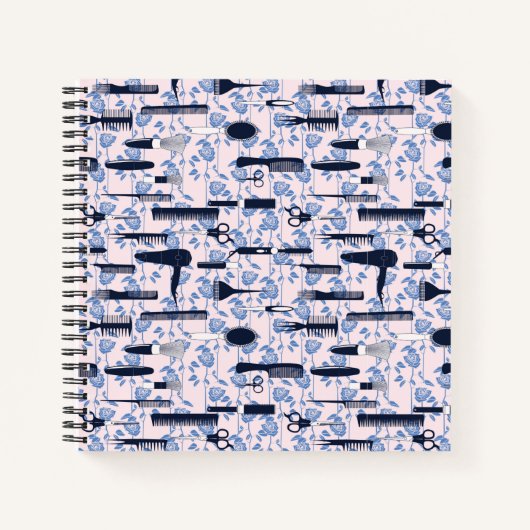 Carnet Motif Rose bleu Beauty Care (Devant)