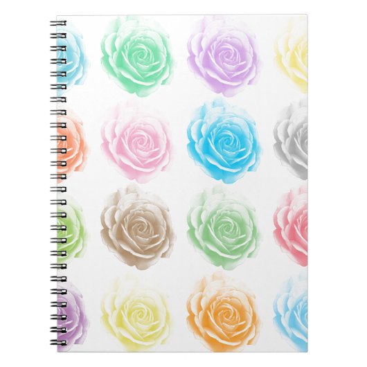 Carnet Motif rose coloré (Devant)