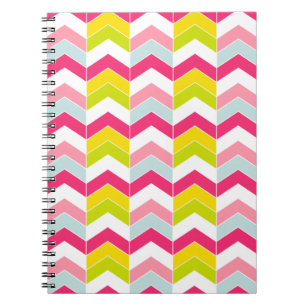 Carnet Motif rose coloré de Chevron de zigzag