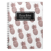 Motif rose d'ananas d'or élégant