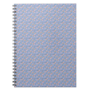 Carnet Motif rose de couleur bleu esthétique