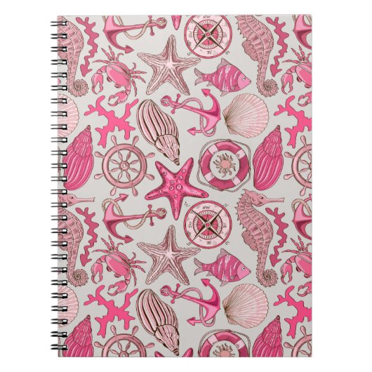 Carnet Motif rose de mer (Devant)