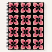 Carnet Motif rose deux tons lumineux (Devant)