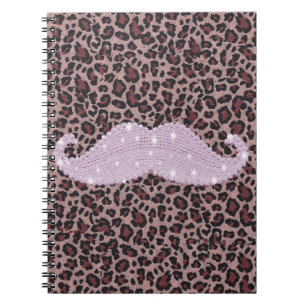 Carnet Motif rose drôle de moustache et de poster de