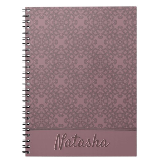 Carnet Motif Rose Dusty personnalisé (Devant)