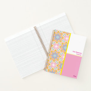 Carnet Motif rose et bleu