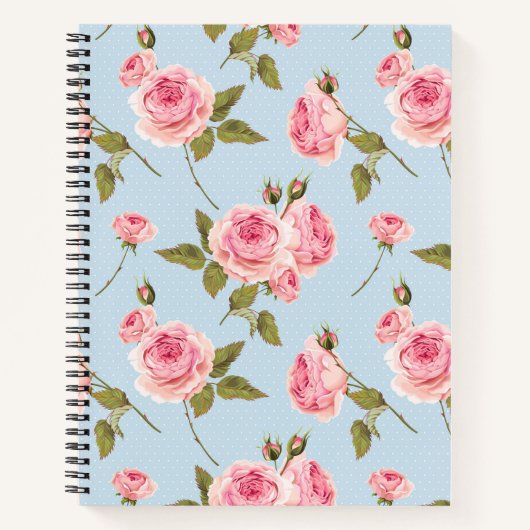 Carnet Motif rose et Pois (Devant)