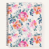 Carnet Motif rose et Turquoise (Devant)