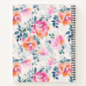 Carnet Motif rose et Turquoise (Dos)