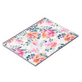 Carnet Motif rose et Turquoise (Côté gauche)