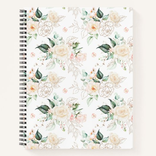 Carnet Motif rose Floral Garden (Devant)