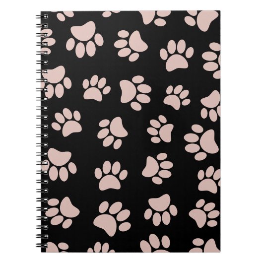 Carnet Motif rose Gold et Black Dog Paw (Devant)