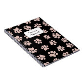 Carnet Motif rose Gold et Black Dog Paw (Côté Droit)