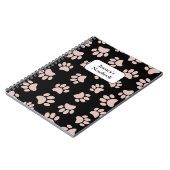 Carnet Motif rose Gold et Black Dog Paw (Côté gauche)