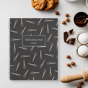 Carnet Motif rose Gold Whisk Recette de restauration ch