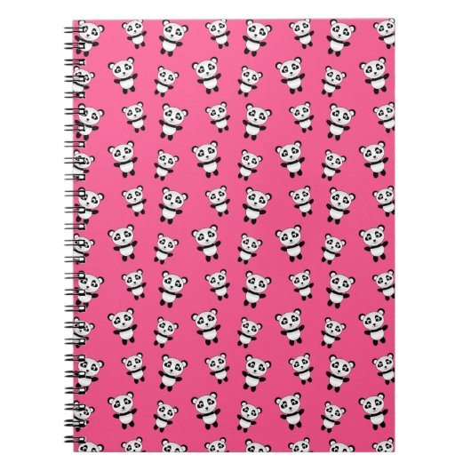Carnet Motif rose mignon de panda (Devant)