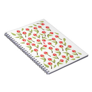Carnet Motif Rose Rouge