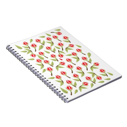 Carnet Motif Rose Rouge (Côté Droit)