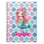Carnet Motif rose sirène personnalisé (Devant)