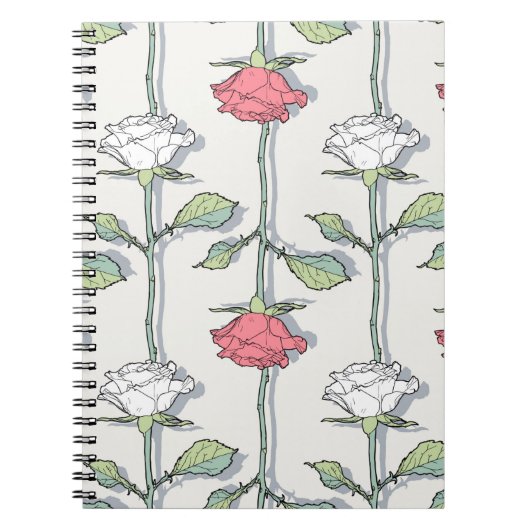 Carnet Motif rose transparent (Devant)