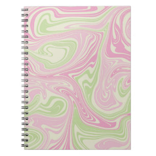 Carnet Motif rose vert à bille liquide