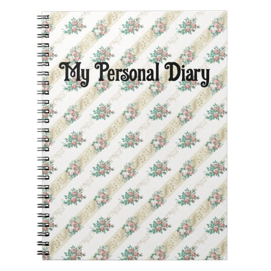 Carnet - Motif Rose Vintage (Devant)