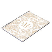 Carnet Motif Rose Vintage beige (Côté gauche)