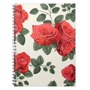Carnet Motif rose vintage, design floral.
