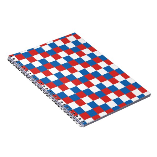 Carnet Motif rouge blanc et bleu à damiers (Côté Droit)
